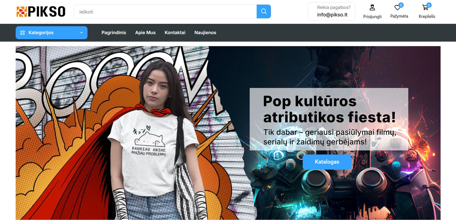Internetinė parduotuvė lietuvių kalba Pikso