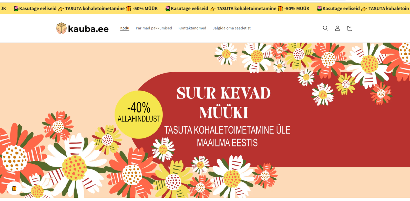 Internetinė parduotuvė estų kalba Kauba