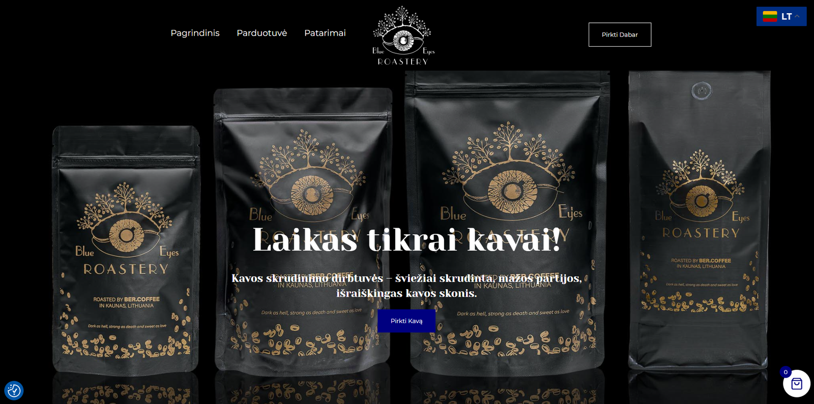 Internetinė parduotuvė lietuvių kalba Blue Eyes Roastery